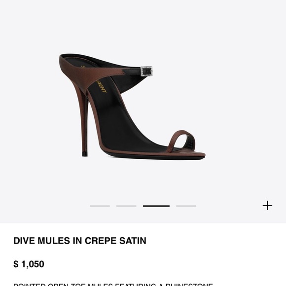 Saint Laurent DIVE MULES IN CREPE SATIN - Picture 5 of 5